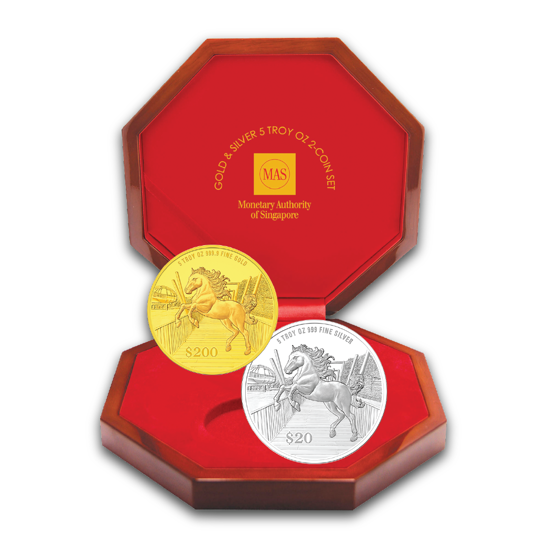 Gold & Silver 5 oz 2-Coin Set